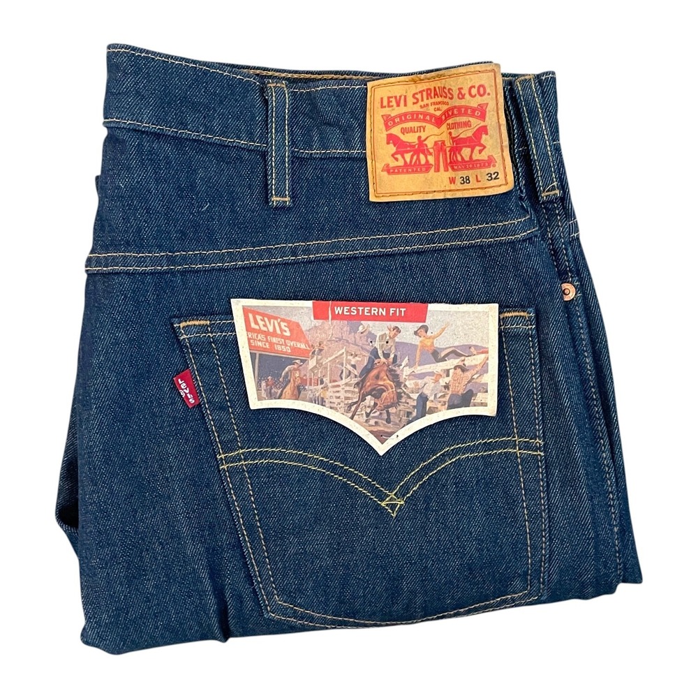 Men's Levi's Western Fit Dark Wash Denim Jeans 38x32 New with Tags- Never Worn
